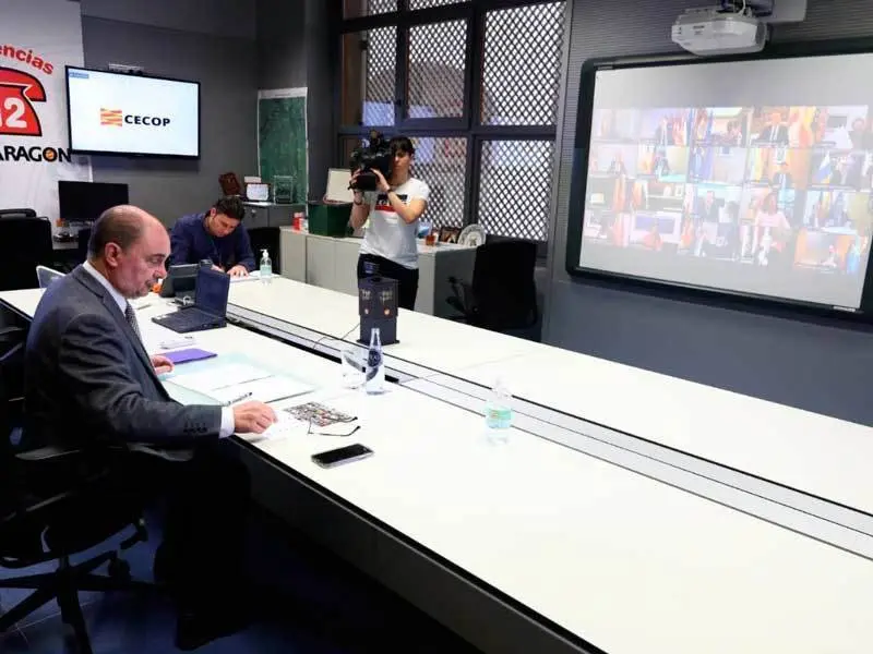 El presidente de Arag&oacute;n ha participado este domingo en el que ha sido el sexto encuentro telem&aacute;tico entre gobierno central y autonom&iacute;as 