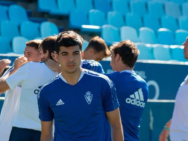El zaragocista Clemente, en un entrenamiento este verano