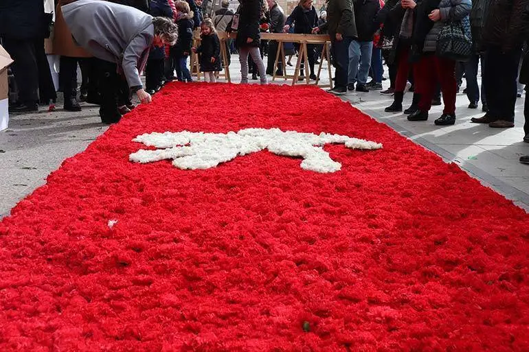 Imagen de la bandera floral tejida en la edici&oacute;n de 2019 