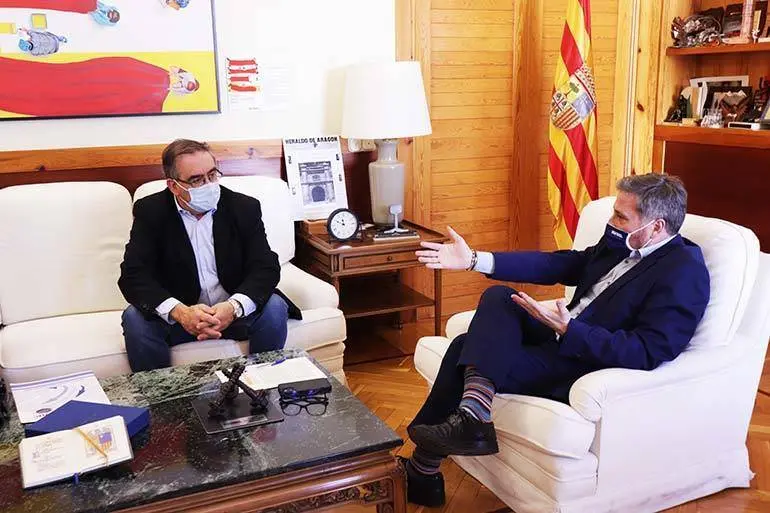 El consejero Soro con el presidente de Tradime, Jos&eacute; Antonio Moliner 