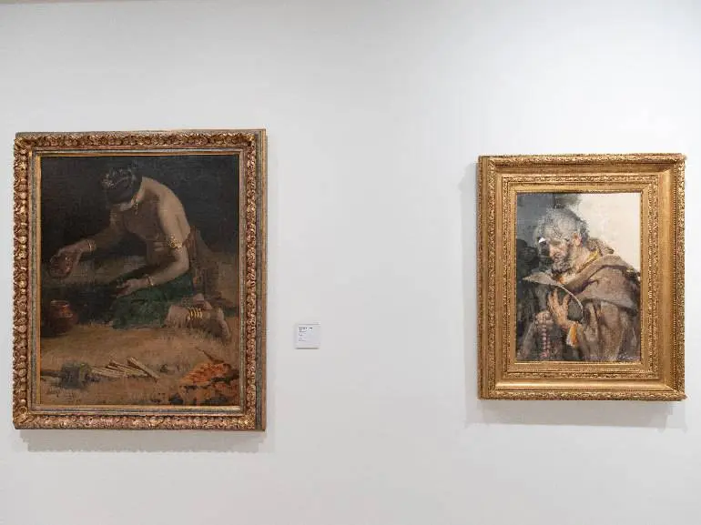 A la izquierda "Odalisca" y a la derecha "Penitente", las dos obras incorporadas del pintor zaragozano Francisco Pradilla. Foto: Laura Trives