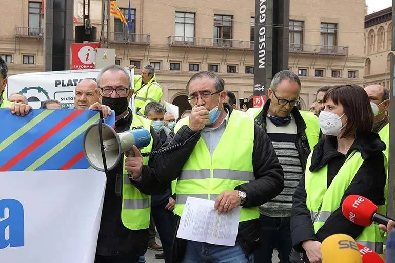 Moliner, durante la lectura del manifiesto 
