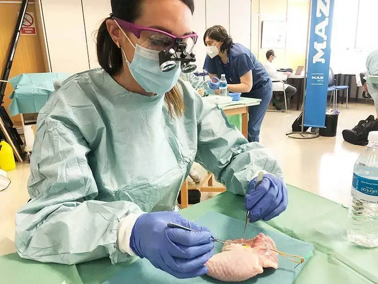 Las pr&aacute;cticas con extremidades de pollo se llevan a cabo en el Hospital MAZ
