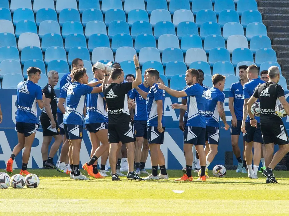 Carcedo entrenando en La Romareda