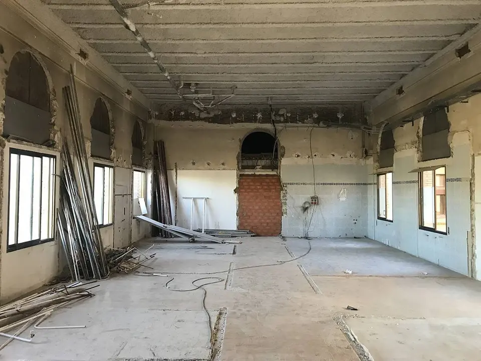 Zona en obras de la Casa de Amparo