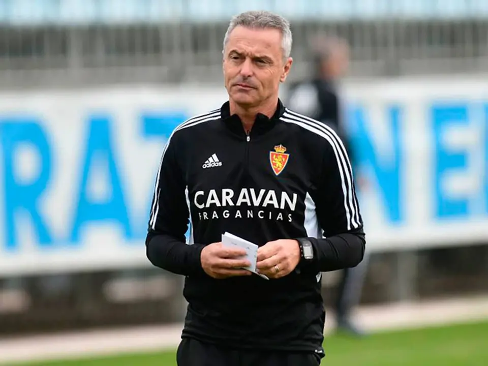 El entrenador del Real Zaragoza, en la Ciudad Deportiva