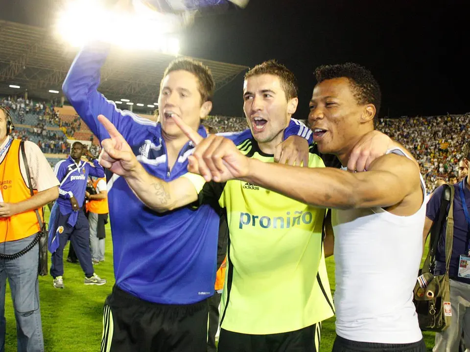 Ander Herrera, Gabi y Uche celebran la permanencia contra el Levante