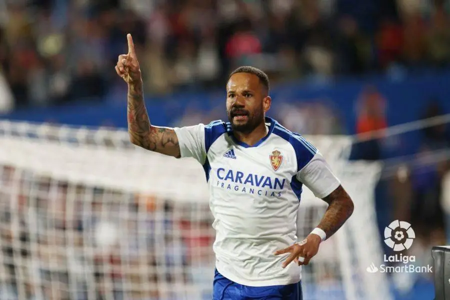 Beb&eacute; volvi&oacute; a destacar y marc&oacute; el gol para el Real Zaragoza. Fotograf&iacute;a: LaLiga.