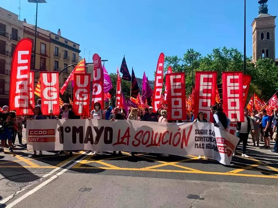 manifestaci&oacute;n UGT y CCOO