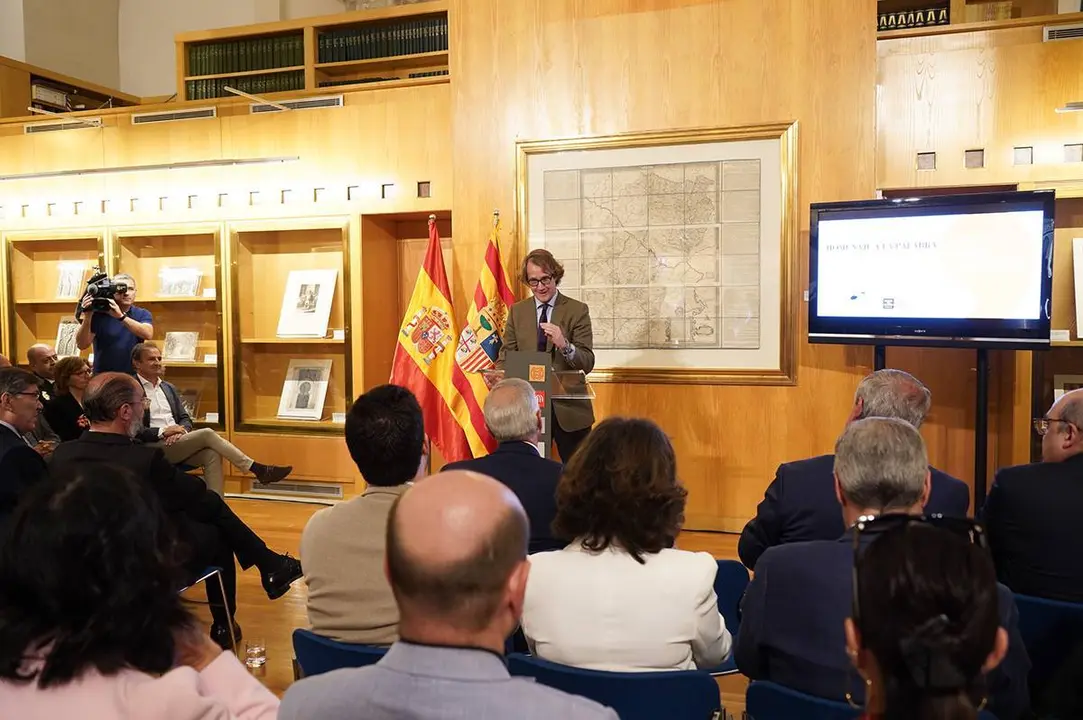 Manuel Gim&eacute;nez Larraz, hijo de Manuel Gim&eacute;nez Abad, ha sido uno de los protagonistas del acto | Foto: Cortes de Arag&oacute;n