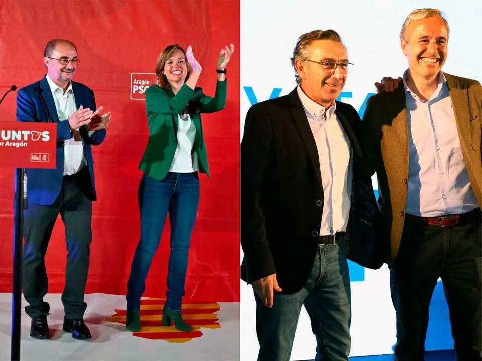 El socialista Javier Lamb&aacute;n y el popular Jorge Azc&oacute;n son los principales combatientes. Fotos de archivo