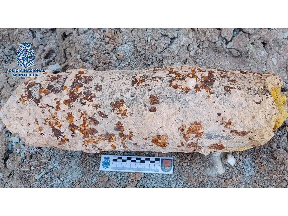 Proyectil de la Guerra Civil hallado en Valdefierro