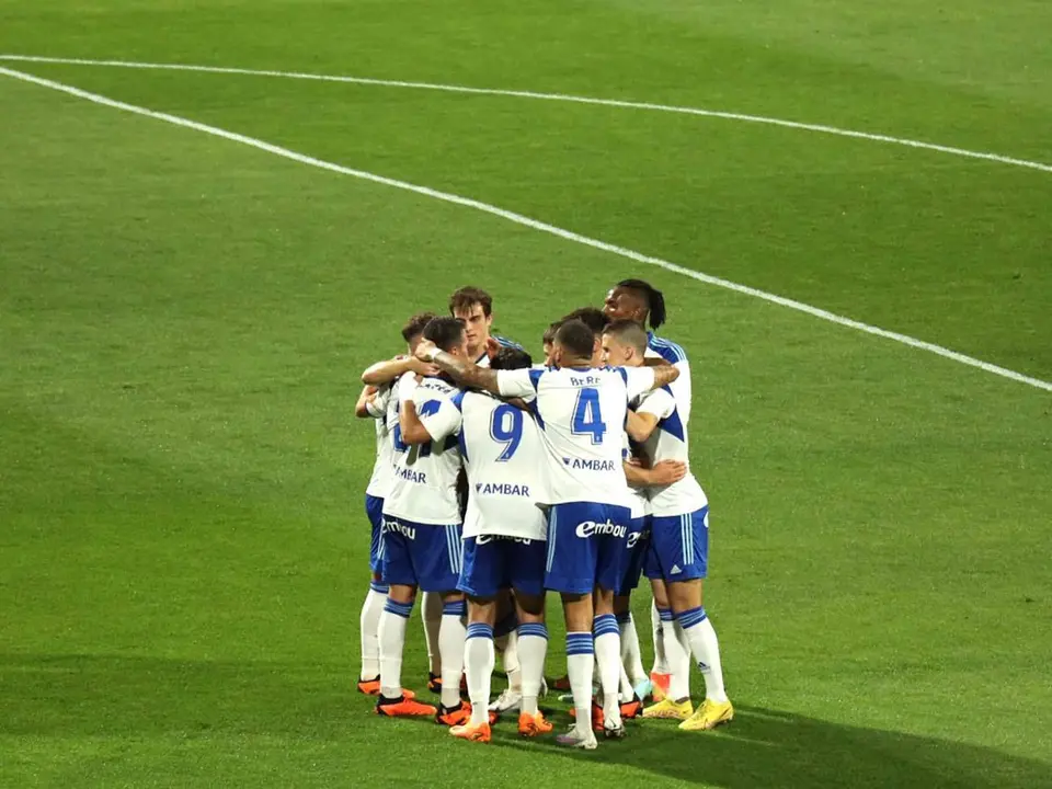 Celebraci&oacute;n de un gol del Real Zaragoza