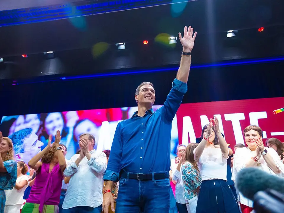 El presidente del Gobierno y candidato a la reelecci&oacute;n solo hab&iacute;a participado en los actos de Valencia y Barcelona | Foto: PSOE