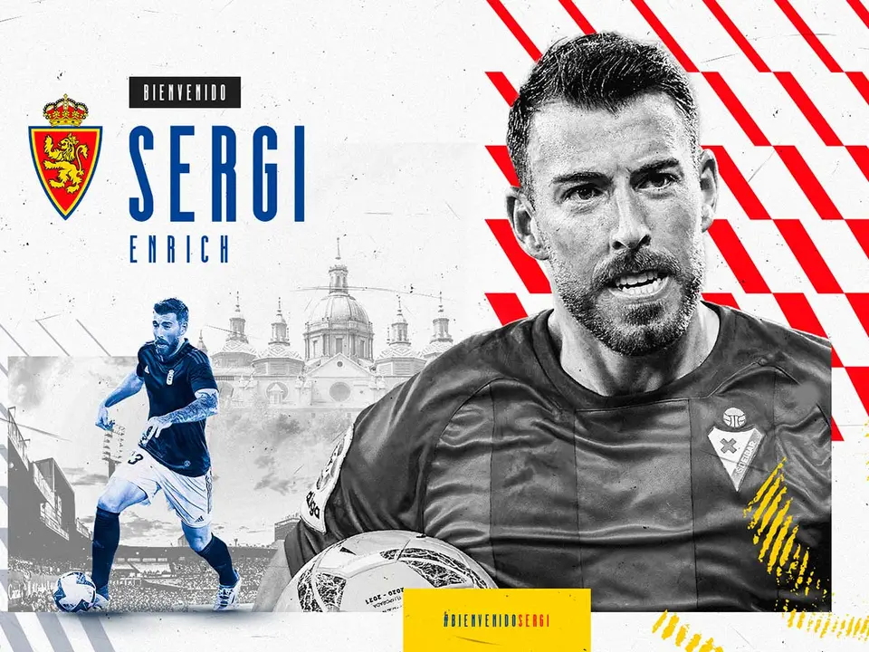 Cartel de bienvenida a Sergi Enrich al Real Zaragoza 