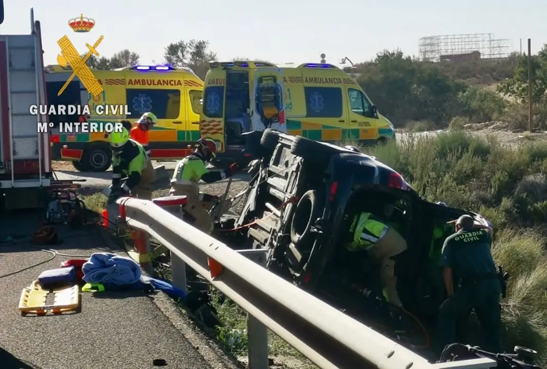 Accidente de tr&aacute;fico en la carretera N-II cerca de Fraga