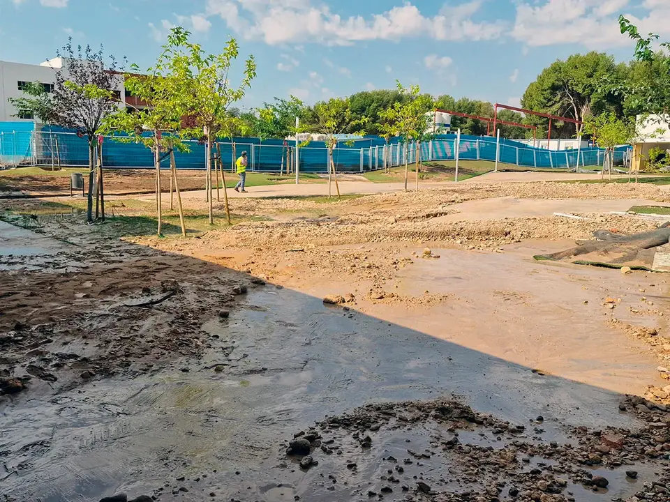 Estado en el que qued&oacute; el colegio Mar&iacute;a Zambrano tras la tormenta