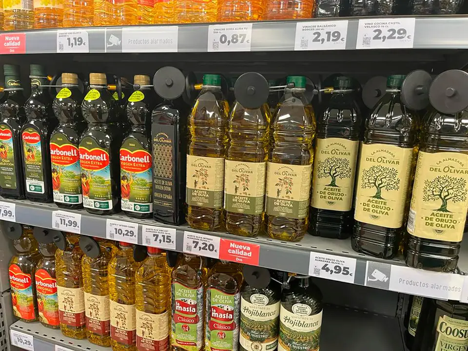 El precio medio por litro de aceite ha pasado de 8,16 a 9,42 euros 