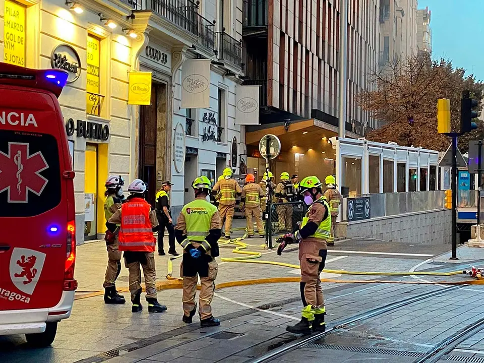 Incendio plaza Espa&ntilde;a Zaragoza
