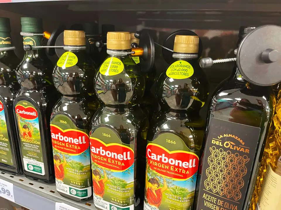 Botellas de aceite de oliva
