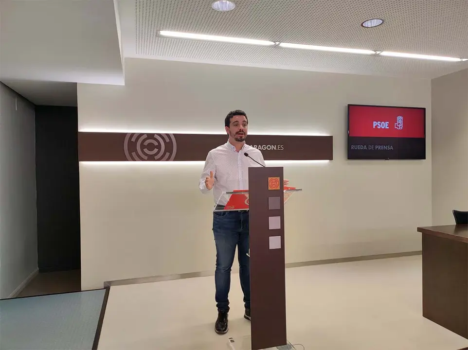 El secretario de Organizaci&oacute;n y diputado en las Cortes, Dar&iacute;o Villagrasa, ha reaccionado ya por la tarde. Foto: PSOE Arag&oacute;n