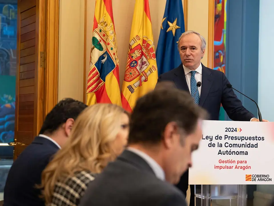 El presidente aragon&eacute;s se ha desplazado a Madrid para la Junta Nacional convocada por Feij&oacute;o tras presentar los presupuestos a primera hora. Foto: Gobierno de Arag&oacute;n