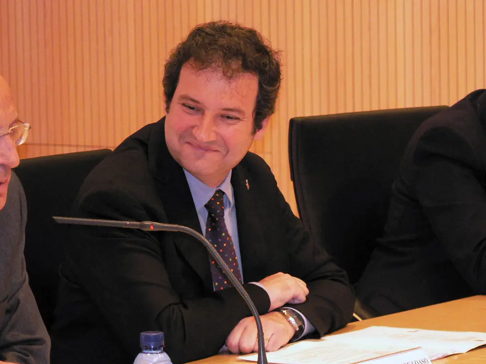 Hereu, en una de sus visitas a Zaragoza cuando era alcalde de Barcelona
