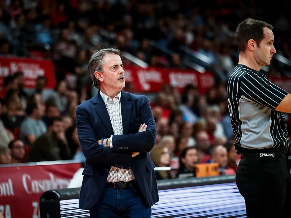 Ante el Kalev/Cramo el equipo hizo un &uacute;ltimo parcial de 8-26 que les llev&oacute; a la derrota. Fotograf&iacute;a: Casademont Zaragoza.
