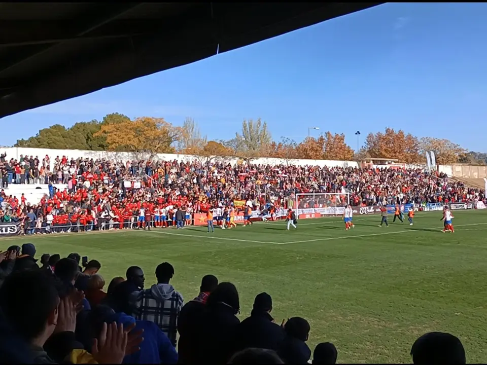 Celebraci&oacute;n del Barbastro tras eliminar al Almer&iacute;a