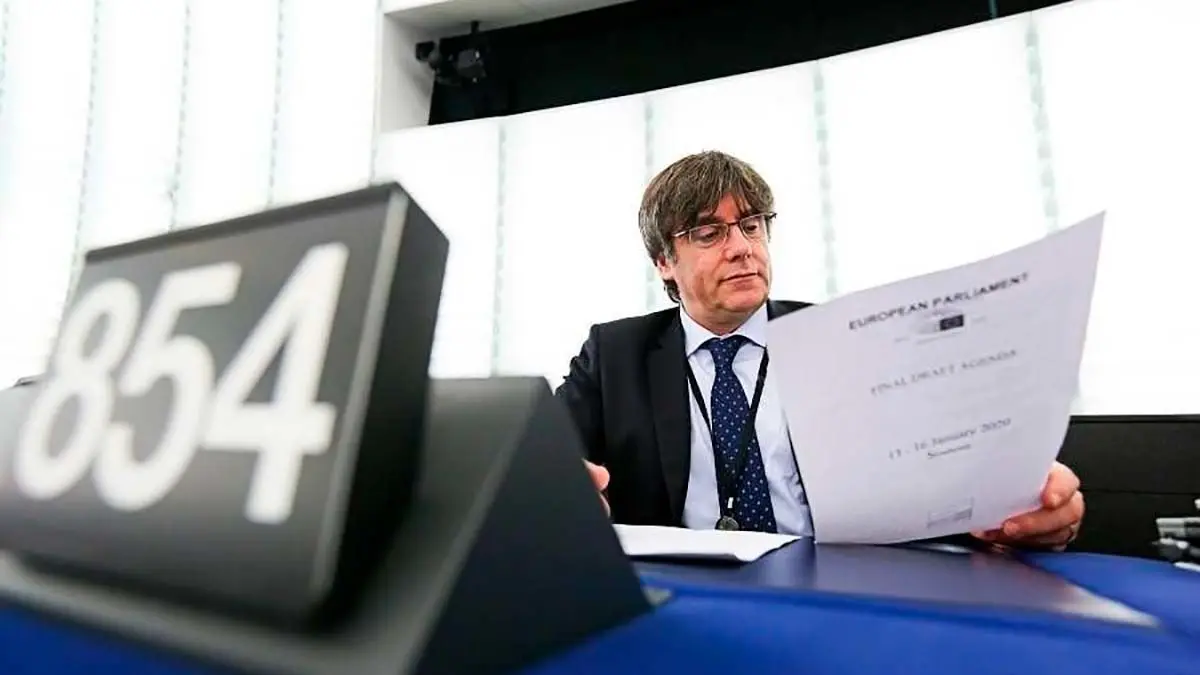 Puigdemont durante una sesi&oacute;n del Parlamento Europeo