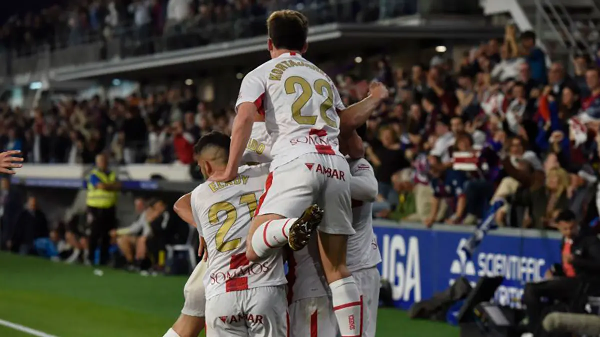 S.D. Huesca ha pasado de la euforia y la crisis. Foto: LaLiga Hypermotion.