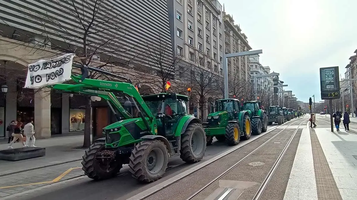 Los tractores tomaron el centro de Zaragoza el pasado 6 de febrero.