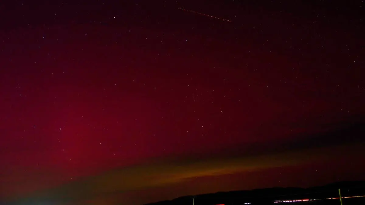 Aurora boreal desde el Observatorio de Torremocha del Jiloca. Foto: @VicenteAupi