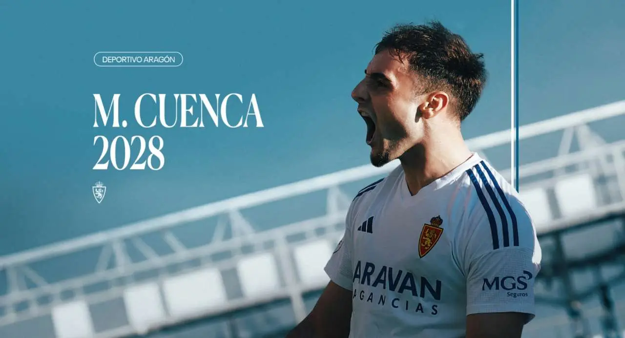 El Real Zaragoza renueva al canterano Marcos Cuenca hasta 2028