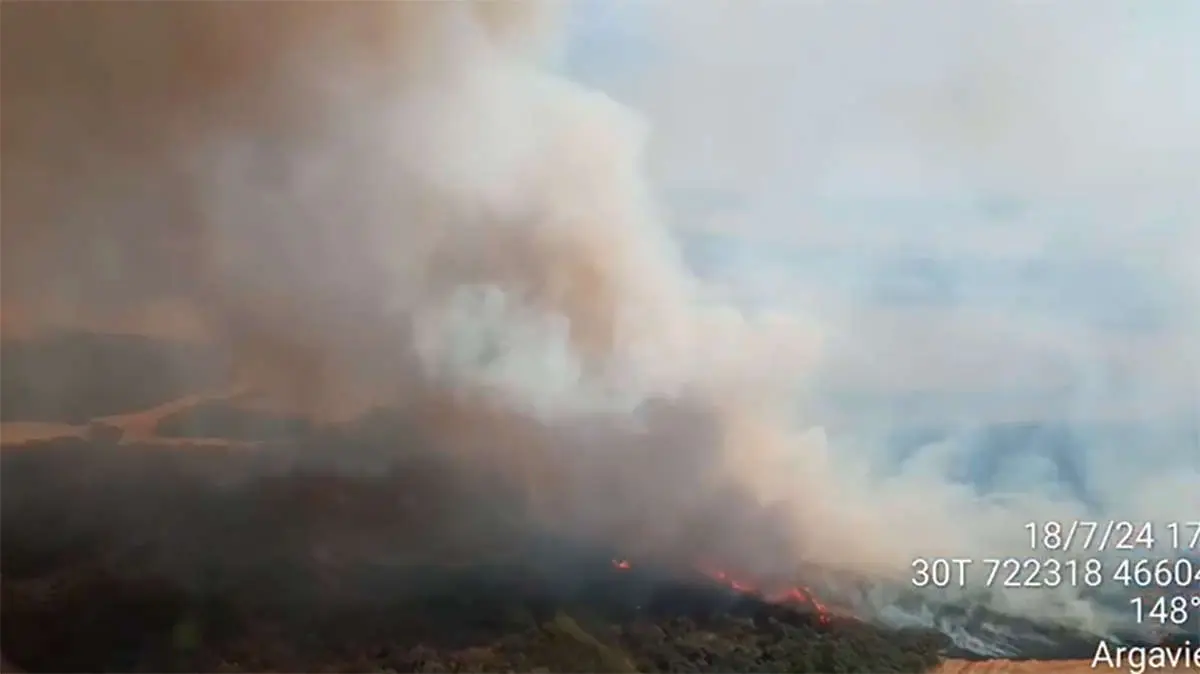 Declarado un incendio en Albero Alto (Huesca) con m&aacute;s de 30 hect&aacute;reas calcinadas