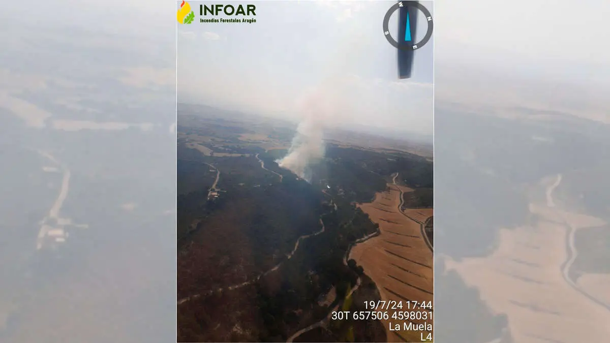 Un incendio del pasado julio cerca de La Muela lleg&oacute; a preocupar por su cercan&iacute;a a la poblaci&oacute;n