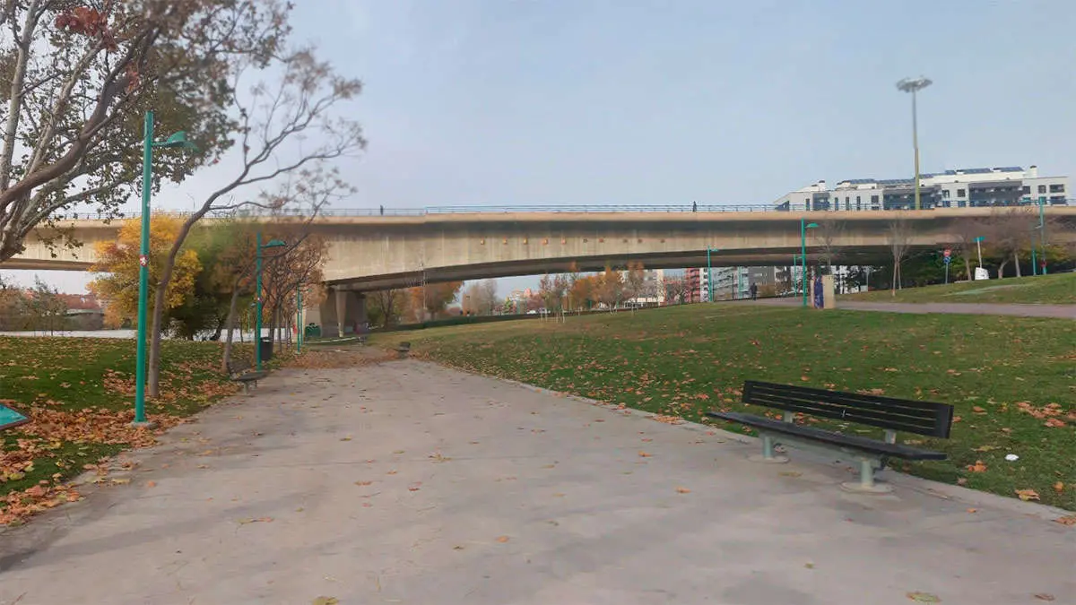 Vista del puente de la Uni&oacute;n de Zaragoza