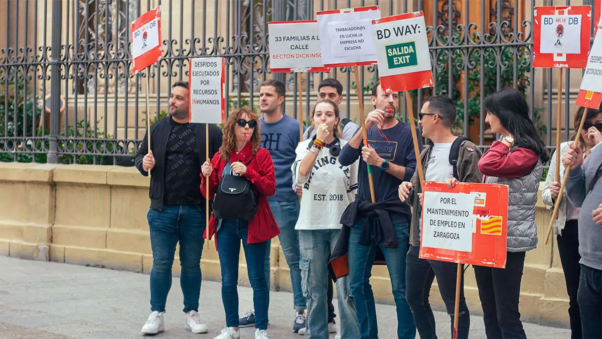 Manifestaci&oacute;n de los trabajadores en Zaragoza. Foto: CCOO