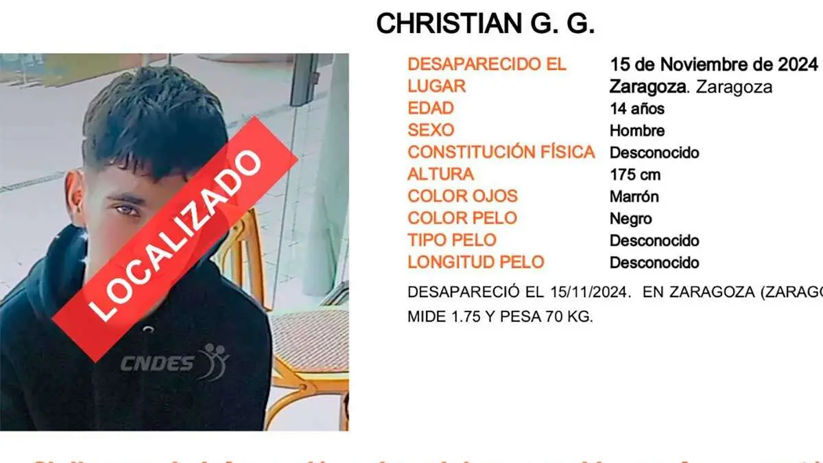 El menor de 14 a&ntilde;os fue visto por &uacute;ltima vez el pasado viernes en Zaragoza