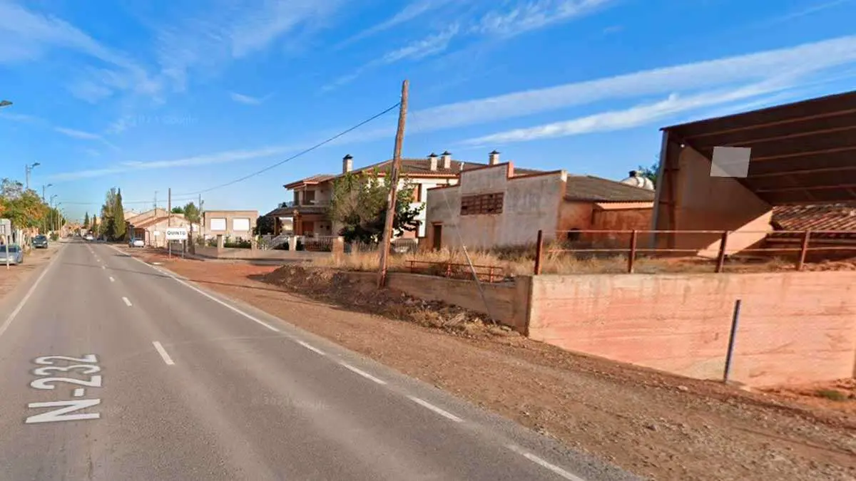 Tramo de la N-232 en su llegada a Quinto. Foto: Google Maps