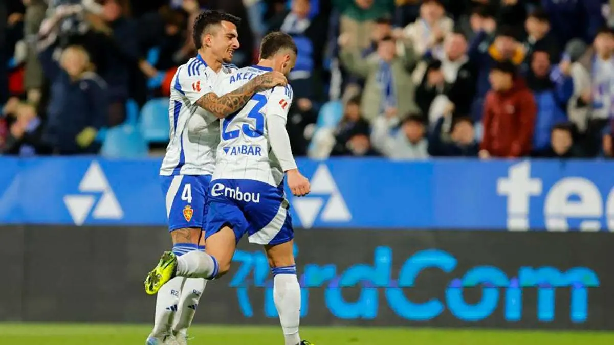 Aketxe anot&oacute; el gol de la victoria para el Real Zaragoza ante el Racing de Ferrol en la ida. Foto: LaLiga