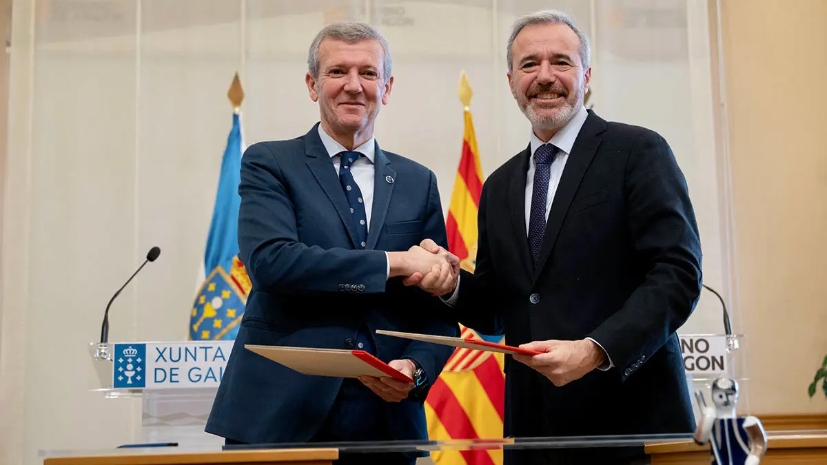 Alfonso Rueda y Jorge Azc&oacute;n en el Pignatelli. Foto: Fabi&aacute;n Sim&oacute;n (DGA)