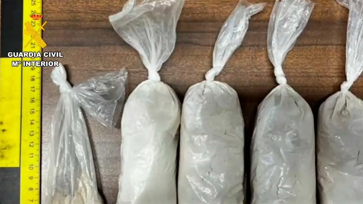 Uno de los detenidos se dej&oacute; medio kilo de droga en una bolsa que dej&oacute; al propietario de una tienda en Bin&eacute;far (Huesca).