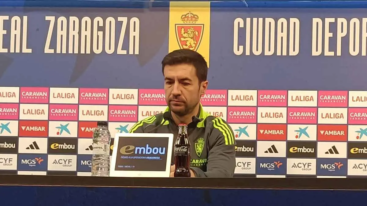 Gabi ha comparecido antes del partido que el Real Zaragoza afronta ante el Racing de Santander