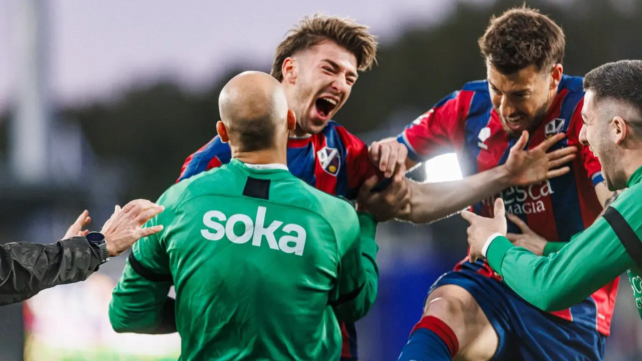 Jordi Mart&iacute;n fue el autor del gol de la victoria oscense. Foto: S.D. Huesca.