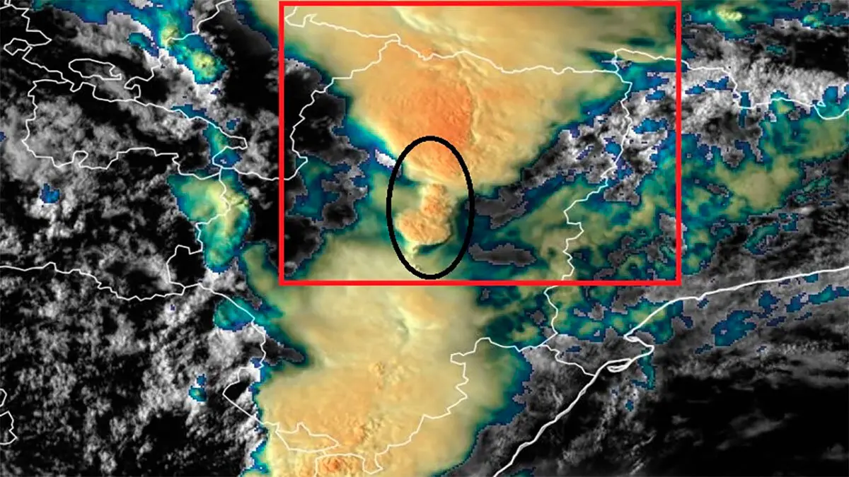Localizaci&oacute;n de la superc&eacute;lula. Foto: Aemet