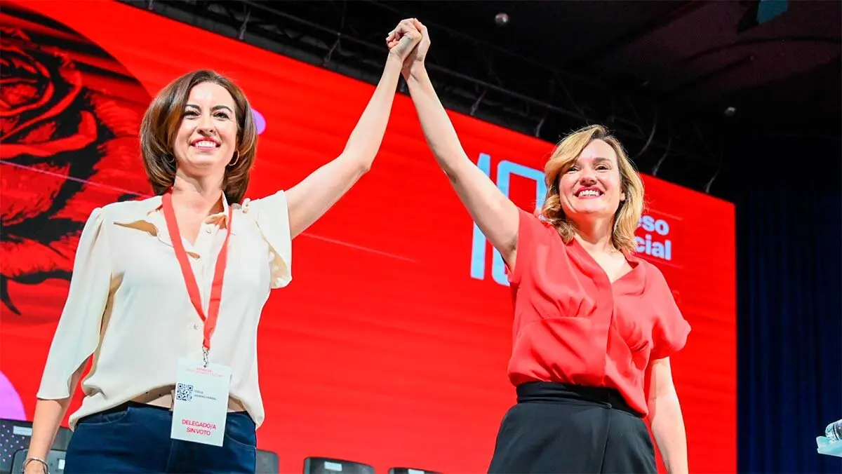 Imagen de archivo. Teresa Ladrero y Pilar Alegr&iacute;a. Foto: PSOE