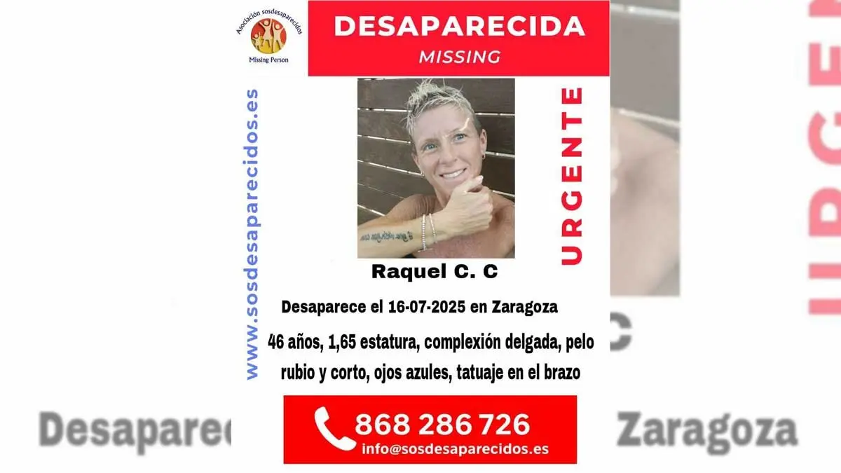 Raquel, la mujer desaparecida en Zaragoza hace dos d&iacute;as, ha sido encontrada sin vida.