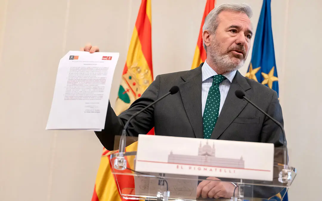 Jorge Azc&oacute;n este mi&eacute;rcoles durante su comparecencia ante la prensa al mediod&iacute;a. Foto: DGA/ Fabi&aacute;n Sim&oacute;n