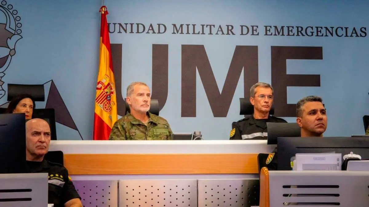 El Rey, en una reciente visita al Cuartel General de la UME. Foto: Casa Real